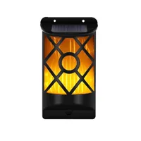Flickering Solar Flame Lights Panels Dark Sensor Auto On/Off 66 LED Lamp Solar Powered Wall Mounted Design for Patio Yard