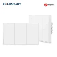 5PC Zemismart Tuya Zigbee Smart Wall Light Switch Push Button Interruptor No Neutral Smart Life App Alexa Google Home Control W220314