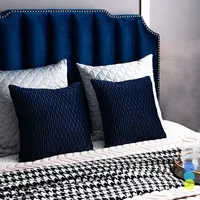 Cojín / diseño de almohada decorativa Color de sofá rayado de color sólido 30 * 50/45 * 45cm Velvet original Cubiertas de lanzamiento cuadrado para la decoración del sofá para el hogar