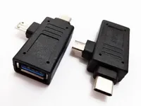 USB Connectors, 2 In 1 USB3.1 Type C + Micro-USB Male To USB3.0 Female OTG Adapter Converter/5PCS