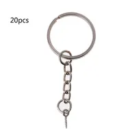 Keychains JAVRICK 20Pcs Screw Eye Pin Key Chains With Open Jump Ring Chain Extender Jewelry Making