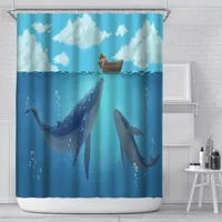 180x180 см Водонепроницаемый душевой занавес мультфильм летающий кит с девушкой ванная комната ванна шторы фермы декор