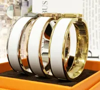 316L titanium stalen goud zilveren armband manchet emaille regenboog mode 12mm brief armband armbanden voor vrouwen meisjes gift ontwerpers sieraden met doos