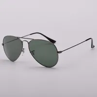 Telaio in metallo pilota Brand Occhiali da sole Occhiali da sole in vetro Uomo Donna Design vintage oculos de sol masculino gafas 58mm 62mm con scatole Accessori