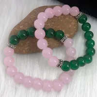 Beaded, Strands Grekisk Sorority Elastic Imitation Jade Pearl Charm Kvinnor Bracelet Smycken