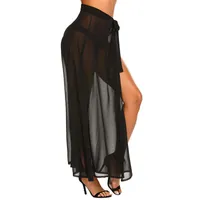 Röcke Sexy Maxi Wrap Rock Sarong Frauen Badebekleidung Bikini Strand Tragen Sie den Bauchanzug Chiffon durch