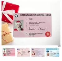 DHL 빠른 크리스마스 선물 인사말 카드 86 * 54mm 산타 클로스 재미있는 운전 면허증 CS11