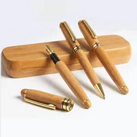 Bolígrafos de bolsas 1pcs mango de bambú de madera de alta calidad.