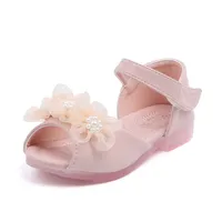 Bambini bambino scarpe da bambino estate piccoli bambini fiori con perle aperte punta a piedi mezzi sandali casual ragazze morbide