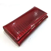 Elegant Wallet With Zip change Coin Pocket Crocodile Leather Ladi Long purse