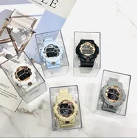 한국어 버전 박스 스포츠 빛나는 전자 시계 학생 다기능 등산 손목 시계 스타일 여름 다이빙 여자 소년 블루 밴드 디지털 시계