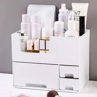 Double-layer Desktop Organizer Bathroom Large Capacity Cosmetic Storage Box Women Jewelry Lipstick Drawer Makeup Case
