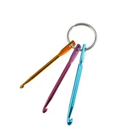 2022 Nuevos 3 tamaños en 1 conjunto de llaves de llavero, bricolaje Multicolor Crafts agujas de punto Mini ganchillo de aluminio ganchillo