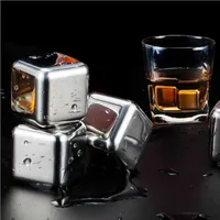 Pietra quadrata rotonda di whisky con clip bar accessorio refrigeratore di vino Boxed 304 in acciaio inox ice cubetto in metallo drink frenezer cubetto di ghiaccio