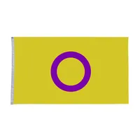 3x5fts Intersex Pride vlaggen Interseksuele gendervloeistof Polyester Banner Buiten Outdoor