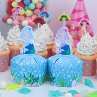 Gift Wrap Mooie zeemeerminnen Gunstdoos Candy Cupcake Jongen Kids Birthday Party Supplies Decoration Event