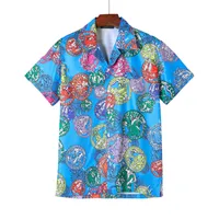 22ss Мужские Летние Дизайнерские Рубашки Мода Barocclage Hawaii Цветочный принт Повседневная Рубашка Мужчины Slim Fit Коротким Рукавом Пляжная Одежда M-3XL