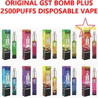 Original GST BOMB PLUS Dispositivo di sigaretta monouso VAPE PEN Penna con batteria da 1200 mAh 7ml Pod 2500 sbuffi premilled VAPES Stick Kit VS Bang