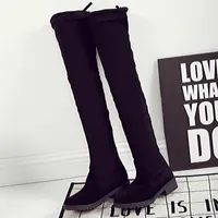 Thigh High Boots Female Winter Boots Women Over The Knee Boots Flat Stretch Sexy Fashion Shoes 2022 Black Botas Mujer Sneakers