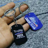 2024 Trump Key Ring Campaign Flag Pendant Trump Edelstahl Keychain Ich komme zurück Schlüsselanhänger US.S. Präsidentschaftskampagne G50MTT0