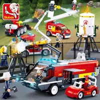 Sluban Firemen 시리즈 빌딩 블록을 조립하기 위해 군사 어린이 교육 장난감 아이들을위한 선물 화재 영웅 미니 퓨즈 X0522
