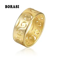 Cluster Ringe Borasi Klatsch Form Ring Trendy Für Frauen 316L Edelstahl Gold Farbe Verlobungsband Geschenk Modeschmuck
