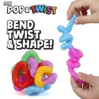 DIY creativo fidget juguetes círculo colorido plástico tubo bobina divertido juguetes divertidos temprano juguete plegable educativo