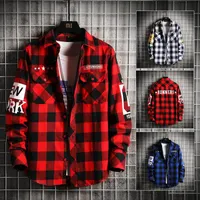 Men Clothing 2021 Spring And Autumn Young Students Casual Long-sleeved Shirt Cardigan Thin Coat Handsome Plaid Button Up Men&#039;s Shirts