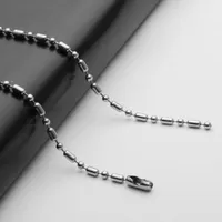 Edelstahl 2,4 mm Perlen Ball Bambus Link Ketten Halskette 50 cm 55 cm 60 cm 65 cm 70 cm für Anhänger Schmuck