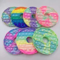 Fidget 장난감 푸시 그것 마카롱 도넛 휴대 전화 끈 감각 거품과 간단한 여러 가지 빛깔의 휴대용 게임 감압 장난감 DHL