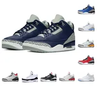 2022 Nowy Jumpman Racer Blue 3 3S High Basketball Buty Mens Cool Grey A Ma Manire Unc Knicks Laser Orange Denim Red Black Cement Pure White Varsity Royal Sneakers