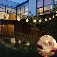 Solarlampen KMashi 6m 30LED Crystal Ball LED String Panels wasserdichte Außenbeleuchtung Fairy Light Gartenlichter Lampe