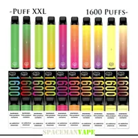 Puff XXL одноразовый Vape Pen E Cigarette 1600 Puge 1100 мАч 10 ​​цветов доступны VS Air Bar Max