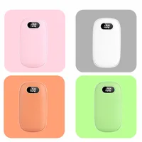 Ultra-thin Hand Warmer Power Bank 6000mAh USB Rechargeable Electronic Fashion Mini Powerbank Safe Portable Charger with display For Girl Gift