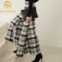 Women's Pants & Capris Slim Office Korean Plaid Pant High Waist Trousers 2021 Fashion Women Casual Wide Leg Female Autumn Winter