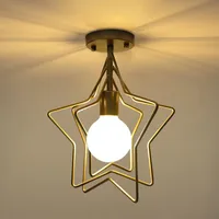 Taklampor Guldstjärna Modern LED Ljuslampa för rum Living Decoration Iron Lampy Sufitowe korridorer fixtur