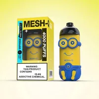 Authentic Meshking Mesh-Q Disposable E cigarettes Device Minions Cartoon Design 4000Puffs 650mAh Battery Prefilled 12ml Pod Stick Vape Pen Rechargeable