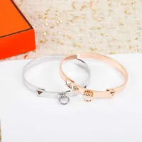 2021 qualidade superior charme pulseira punk em prata e rosa banhado a ouro para mulheres jóias de casamento gifthave box ps3377
