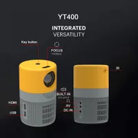 YT400 미니 1080P 지원 프로젝터 네이티브 360P 휴대용 LCD 비디오 영화 멀티미디어 홈 시네마 플레이어 LED 피코 비머