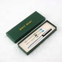 أقلام حبر جافت مونتي القلم الفاخرة الكرة الأسطوانة المعدنية مع 0.5mm الحبر الأسود عبوة التوقيع ل هدية عيد الميلاد