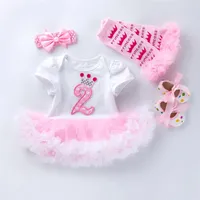 Bambino Birthday Dress 2 year 4pcs outfits neonato bambino ragazza vestiti nati 2nd vestiti vestiti della ragazza