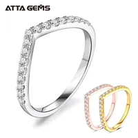 Attagems Diamond 18K Ringen Sieraden Dames Verlovingsring 925 Sterling Zilveren Sieraden Wedding Band Ring 220121