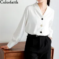 İlkbahar Yaz Bluzlar Gömlek Şifon Vintage Boy Düğmeler Ofis Lady Moda Zarif BL5226 Tops 210416