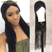 Synthetic Wigs Youthfee Super Long Headband Braiding Afro Scarf Handmade Box Braided Full For Black Women