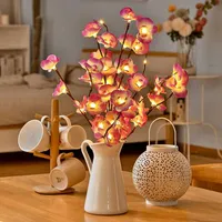 Simulación de rosa Luces de rama de orquídeas de orquídeas con energía de la batería de la lámpara de la mesa de ramita de la longitud de la ramita del sauce para el hogar