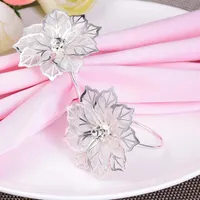 Napkin Rings European Flower Silver Mesh Drill Table Decoration Wedding Party Covers With Closure El Supplies Napking Holder
