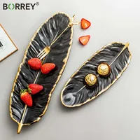 Borey ceramica piatto di sushi foglia foglia foglia forma caramelle gingillimetri gioielli frutta serving vassoio stoviglie stoviglie
