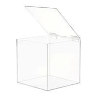Clear acryl cube favor box of plexiglass plastic storage wedding party gift package organizer home office usage 210922