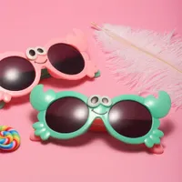 Kinder Jungen Mädchen Wrap Runde Niedliche Cartoon Krabbenform Sonnenbrille Kinder Vintage Sonnenbrille Schutz Klassische Kreative Brillen