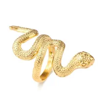Fashion serpente anelli per le donne colore oro nero pesante metalli punk rock anello vintage gioielli animali all'ingrosso
